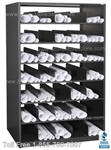 Steel shelving designed for rolled posters and Blueprint storage